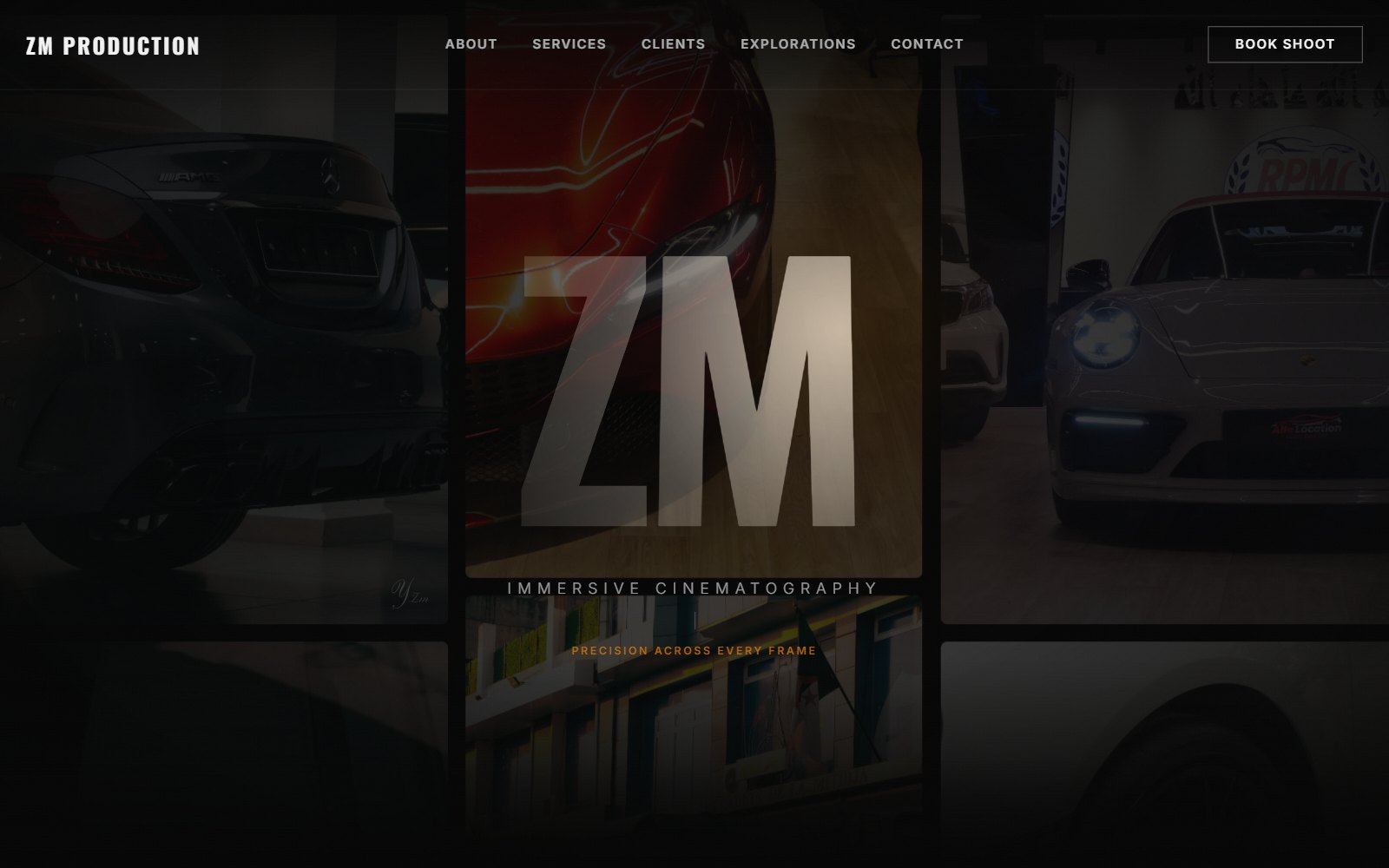 ZM Production live website, designed and built by KADR